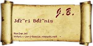 Jóri Bónis névjegykártya